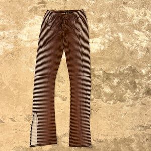 Boohoo pants brown striped